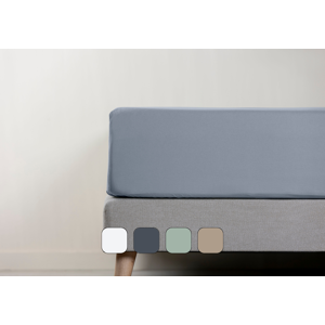 Drap Housse Percale de coton Emma 160x200 - Beige - Publicité Drap Housse Percale de coton Emma 160x200 - Beige - Publicité