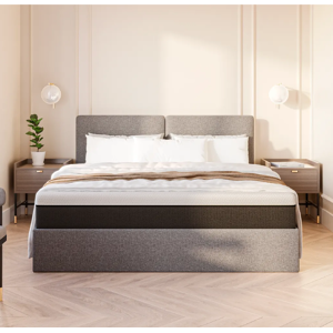 Lit Coffre Emma Original 160x200 - Gris clair - Tête de lit en option - Jusqu'à 796L de capacité de stockage - Livraison et retour gratuits - Publicité Lit Coffre Emma Original 160x200 - Gris clair - Tête de lit en option - Jusqu'à 796L de capacité de stockage - Livraison et retour gratuits - Publicité