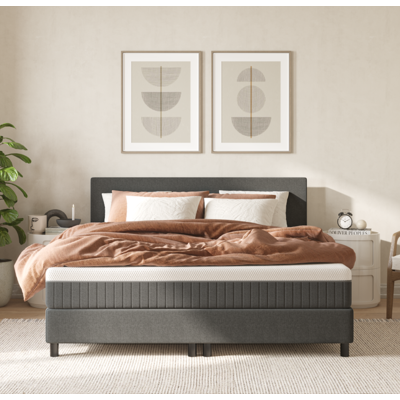 Emma Ensemble Confort Hôtelier 160x200 - Taupe - Lit et Matelas à ressorts Premium - Livraison et retour gratuits - Facile à monter - Publicité Emma Ensemble Confort Hôtelier 160x200 - Taupe - Lit et Matelas à ressorts Premium - Livraison et retour gratuits - Facile à monter - Publicité