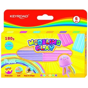 Keyroad Plastiline, 6x30g, boîte, mélange de couleurs - Publicité Keyroad Plastiline, 6x30g, boîte, mélange de couleurs - Publicité