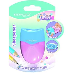 Keyroad, Taille-crayons, Taille-crayons plastique, pastel, double, avec réservoir, blister, mélange de couleurs - Publicité Keyroad, Taille-crayons, Taille-crayons plastique, pastel, double, avec réservoir, blister, mélange de couleurs - Publicité