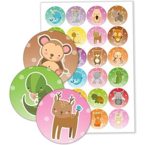 LearnHow, Autocollants, Aufkleber für den Schrank - Tiere mit Hintergrund 40mm 24 Stk. (24 Autocollants) - Publicité LearnHow, Autocollants, Aufkleber für den Schrank - Tiere mit Hintergrund 40mm 24 Stk. (24 Autocollants) - Publicité