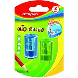Keyroad, Taille-crayons, Taille-crayon en plastique Cup-sharpy, simple, avec récipient, diamètre : 8 mm, 2 pièces, blister - Publicité Keyroad, Taille-crayons, Taille-crayon en plastique Cup-sharpy, simple, avec récipient, diamètre : 8 mm, 2 pièces, blister - Publicité