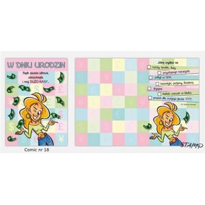 Stamp, Tampon encreur, Carte B6 BD + Enveloppe Modèle n° 18 Anniversaire - Publicité Stamp, Tampon encreur, Carte B6 BD + Enveloppe Modèle n° 18 Anniversaire - Publicité
