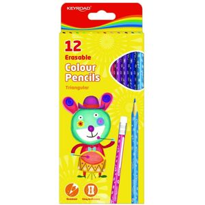 Keyroad, Crayon à papier + critérium, Crayons, triangulaires, avec gomme, 12 pcs., mélange de couleurs (12x) - Publicité Keyroad, Crayon à papier + critérium, Crayons, triangulaires, avec gomme, 12 pcs., mélange de couleurs (12x) - Publicité