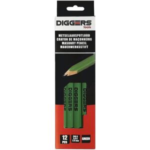 Diggers Tools, Crayon à papier + critérium, DIGGERS DIG401 Tischlerbleistift 24 cm grün 12 Stück (12x) - Publicité Diggers Tools, Crayon à papier + critérium, DIGGERS DIG401 Tischlerbleistift 24 cm grün 12 Stück (12x) - Publicité