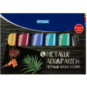 Stylex, Peinture loisirs créatifs, Peinture acrylique 6 pcs 75 ml multicolore (75 ml) - Publicité Stylex, Peinture loisirs créatifs, Peinture acrylique 6 pcs 75 ml multicolore (75 ml) - Publicité