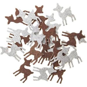 DP Craft, Autocollants, Glitzernde Schaumstoff-Hirsch-Aufkleber, 30 Stück (30 Autocollants) - Publicité DP Craft, Autocollants, Glitzernde Schaumstoff-Hirsch-Aufkleber, 30 Stück (30 Autocollants) - Publicité