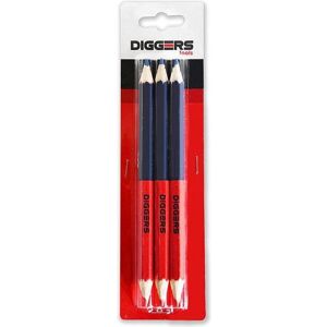 Diggers Tools, Crayon à papier + critérium, DIGGERS DIG418 Duo Bleistift 17,6 cm rot/blau 3 Stk. (3x) - Publicité Diggers Tools, Crayon à papier + critérium, DIGGERS DIG418 Duo Bleistift 17,6 cm rot/blau 3 Stk. (3x) - Publicité