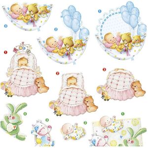 Creativ Company, Autocollants, 3D Decoupage Motifs (4 Autocollants) - Publicité Creativ Company, Autocollants, 3D Decoupage Motifs (4 Autocollants) - Publicité