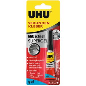 UHU, Colle, Colle instantanée super gel (3 g, 3.10 ml) - Publicité UHU, Colle, Colle instantanée super gel (3 g, 3.10 ml) - Publicité