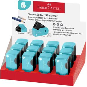 Faber-Castell, Taille-crayons, Taille-boîte Sleeve gaucher, turquoise. Publicité Faber-Castell, Taille-crayons, Taille-boîte Sleeve gaucher, turquoise. Publicité