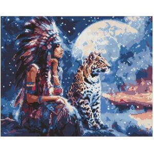 Ideyka Diamond Painting - Mädchen mit Leopard mit Rahmen 40 x 50 cm - Publicité Ideyka Diamond Painting - Mädchen mit Leopard mit Rahmen 40 x 50 cm - Publicité