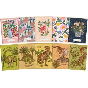 TOP, Cahier + bloc-notes, Notizbuch A5/80K Raster Dino/Spring (5 Stk) (A5) - Publicité TOP, Cahier + bloc-notes, Notizbuch A5/80K Raster Dino/Spring (5 Stk) (A5) - Publicité
