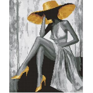 Ideyka Diamantmosaik - Goldene Dame 40x50cm - Publicité Ideyka Diamantmosaik - Goldene Dame 40x50cm - Publicité