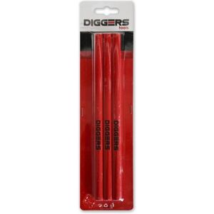 Diggers Tools, Crayon à papier + critérium, DIGGERS DIG371 Tischlerbleistift 24 cm rot 3 Stück (3x) - Publicité Diggers Tools, Crayon à papier + critérium, DIGGERS DIG371 Tischlerbleistift 24 cm rot 3 Stück (3x) - Publicité