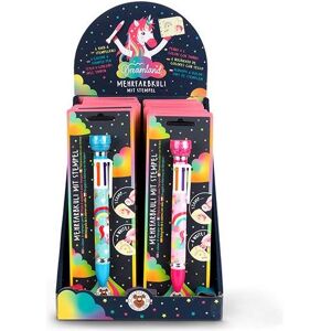 Sombo, Tampon encreur, Stylo à bille multicolore Licorne - Publicité Sombo, Tampon encreur, Stylo à bille multicolore Licorne - Publicité