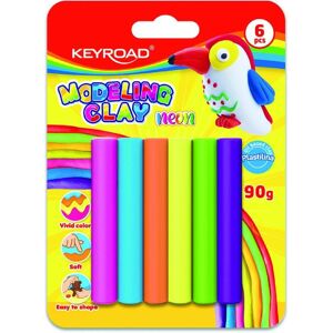 Keyroad Plastiline, 6x15g, néon, blister, mélange de couleurs - Publicité Keyroad Plastiline, 6x15g, néon, blister, mélange de couleurs - Publicité