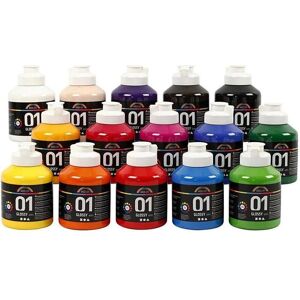 Creativ Company, Peinture loisirs créatifs, A-Color - Peinture acrylique - Brillante - (15 x 500 ml) (500 ml) - Publicité Creativ Company, Peinture loisirs créatifs, A-Color - Peinture acrylique - Brillante - (15 x 500 ml) (500 ml) - Publicité