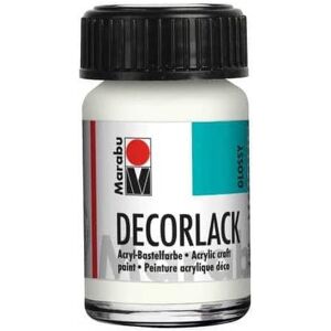 Marabu, Peinture loisirs créatifs, Laque acrylique "Decorlack", blanc, 15 ml, en pot (15 ml) - Publicité Marabu, Peinture loisirs créatifs, Laque acrylique "Decorlack", blanc, 15 ml, en pot (15 ml) - Publicité