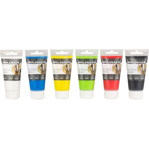 Peinture acrylique Molenaer - Multi couleurs - 6x75ml - Publicité Peinture acrylique Molenaer - Multi couleurs - 6x75ml - Publicité