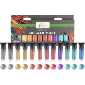 Nassau, Peinture loisirs créatifs, - Acrylic Metallic paint - 12x36 ml (AR0768/GE) (36 ml) - Publicité Nassau, Peinture loisirs créatifs, - Acrylic Metallic paint - 12x36 ml (AR0768/GE) (36 ml) - Publicité