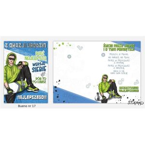 Stamp, Tampon encreur, Bueno B6 carte + enveloppe modèle no 17 anniversaire - Publicité Stamp, Tampon encreur, Bueno B6 carte + enveloppe modèle no 17 anniversaire - Publicité