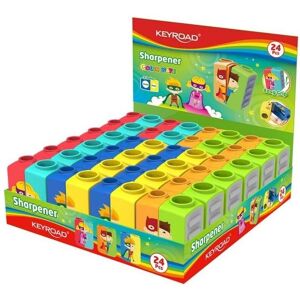 Keyroad, Taille-crayons, Taille-crayons en plastique de bande dessinée, double (24 pièces) - Publicité Keyroad, Taille-crayons, Taille-crayons en plastique de bande dessinée, double (24 pièces) - Publicité