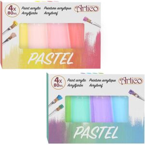 Set de Peinture Acrylique Pastel Artico - 4 x 80ml - Couleurs Douces - Publicité Set de Peinture Acrylique Pastel Artico - 4 x 80ml - Couleurs Douces - Publicité