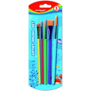 Keyroad, Pinceau, Pinceaux, set d'artiste, 5 pcs., blister, mélange de couleurs - Publicité Keyroad, Pinceau, Pinceaux, set d'artiste, 5 pcs., blister, mélange de couleurs - Publicité