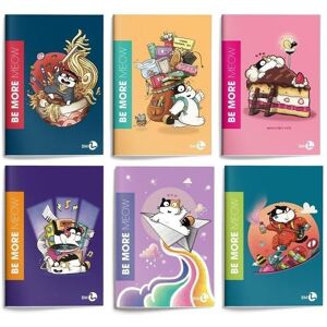 Koh-i-Noor, Cahier + bloc-notes, Carnet de notes A4/36K Be More Meow ligne (10 pièces) (A4, À rayures) - Publicité Koh-i-Noor, Cahier + bloc-notes, Carnet de notes A4/36K Be More Meow ligne (10 pièces) (A4, À rayures) - Publicité