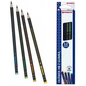 Penmate, Crayon à papier + critérium, Dreieckiger Bleistift mit Radiergummi Sterne (12 Stück) (2.20 mm, HB, 12x) - Publicité Penmate, Crayon à papier + critérium, Dreieckiger Bleistift mit Radiergummi Sterne (12 Stück) (2.20 mm, HB, 12x) - Publicité