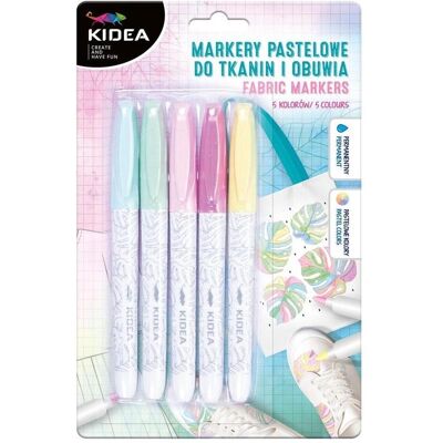 Derform, Marqueur, Schuh- und Stoffmarker Pastell 5 Farben KIDEA (5x) - Publicité Derform, Marqueur, Schuh- und Stoffmarker Pastell 5 Farben KIDEA (5x) - Publicité