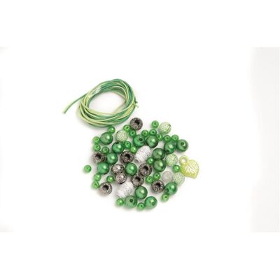 Glorex Kit de perles vert-blanc - Publicité Glorex Kit de perles vert-blanc - Publicité
