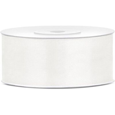 Partydeco Satin Ribbon, light cream, 25mm/25m (1 pc. / 25 lm) (1 pcs) - Publicité Partydeco Satin Ribbon, light cream, 25mm/25m (1 pc. / 25 lm) (1 pcs) - Publicité