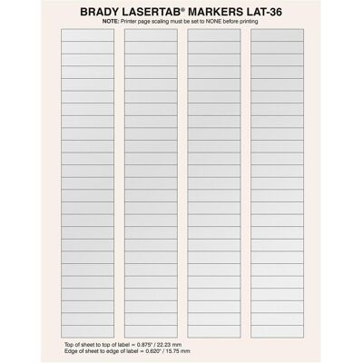 Brady, Rouleau d’étiquettes, LAT-36-773-1, polyester métallisé, argent, 40.64 x 9.53 mm, permanent, US letter, 4-bah (40.64 mm) - Publicité Brady, Rouleau d’étiquettes, LAT-36-773-1, polyester métallisé, argent, 40.64 x 9.53 mm, permanent, US letter, 4-bah (40.64 mm) - Publicité