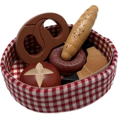 Kaufladensortiment TANNER - Panier en coton avec produits de boulangerie en bois - Publicité Kaufladensortiment TANNER - Panier en coton avec produits de boulangerie en bois - Publicité