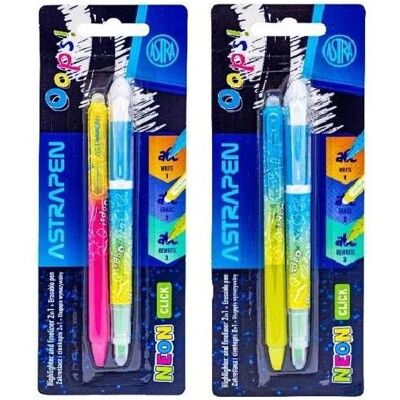 Astra, Marqueur, 2in1 Textmarker + löschbarer Stift Neon-Mix (1x) - Publicité Astra, Marqueur, 2in1 Textmarker + löschbarer Stift Neon-Mix (1x) - Publicité