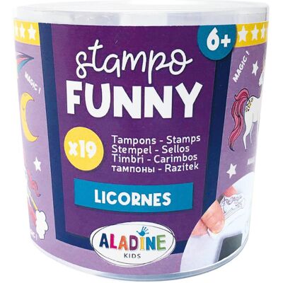 Aladine, Tampon encreur, Funny Licorne - Publicité Aladine, Tampon encreur, Funny Licorne - Publicité