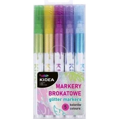 Derform, Marqueur, KIDEA marqueur scintillant 5 couleurs (5x) - Publicité Derform, Marqueur, KIDEA marqueur scintillant 5 couleurs (5x) - Publicité