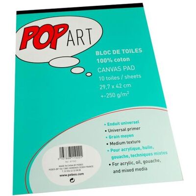Pebeo, Cahier + bloc-notes, Pop Art Bloc de Toile Coton A3 (A3) - Publicité Pebeo, Cahier + bloc-notes, Pop Art Bloc de Toile Coton A3 (A3) - Publicité