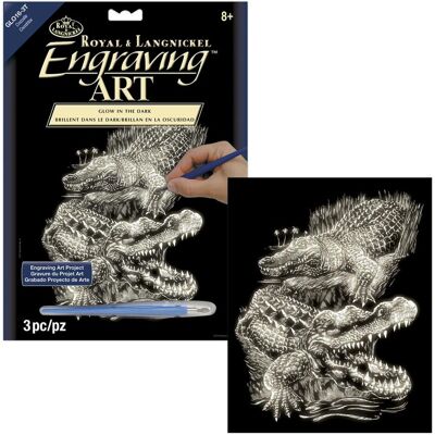 Pracht Image à gratter Crocodiles phosphorescents 20x25cm - Publicité Pracht Image à gratter Crocodiles phosphorescents 20x25cm - Publicité