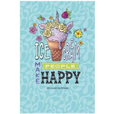 Fresh, Cahier + bloc-notes, Dekoratives Notizbuch 128x165/64K, Ice Cream-Linie (A6, À rayures) - Publicité Fresh, Cahier + bloc-notes, Dekoratives Notizbuch 128x165/64K, Ice Cream-Linie (A6, À rayures) - Publicité