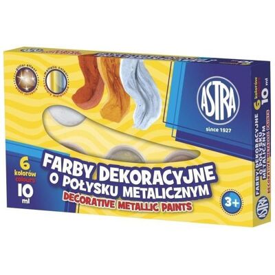 Astra, Peinture loisirs créatifs, Dekorfarben mit glänzendem Metall, 6 Farben, 10 ml (10 ml) - Publicité Astra, Peinture loisirs créatifs, Dekorfarben mit glänzendem Metall, 6 Farben, 10 ml (10 ml) - Publicité