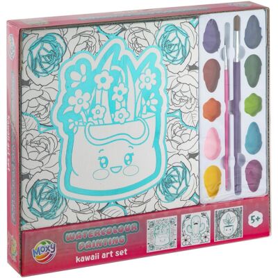 Grafix Moxy - Watercolour Painting Kawaii Art Set - Flowers - Publicité Grafix Moxy - Watercolour Painting Kawaii Art Set - Flowers - Publicité