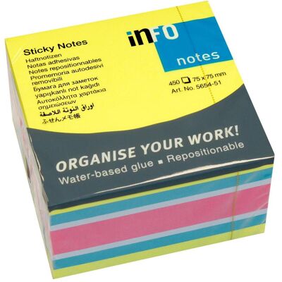 Infonotes Cubes Post-it - 75x75mm 4 Couleurs - Publicité Infonotes Cubes Post-it - 75x75mm 4 Couleurs - Publicité