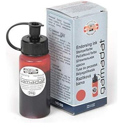 Koh-i-Noor, Tampon encreur, Encre à tampon « GAMADAT » rouge, flacon en PVC de 20 ml - Publicité Koh-i-Noor, Tampon encreur, Encre à tampon « GAMADAT » rouge, flacon en PVC de 20 ml - Publicité