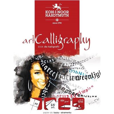 Koh-i-Noor, Cahier + bloc-notes, artcalligraphy A5 25K 140G Kalligraphieblock. (A5) - Publicité Koh-i-Noor, Cahier + bloc-notes, artcalligraphy A5 25K 140G Kalligraphieblock. (A5) - Publicité