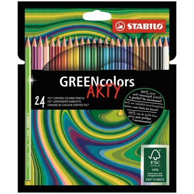 Stabilo Greencolors Arty Crayons de couleur - Boîte de 24 - Publicité Stabilo Greencolors Arty Crayons de couleur - Boîte de 24 - Publicité