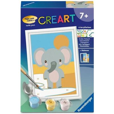 Ravensburger CreArt, Malen nach Zahlen Kinder - Süsser Elefant - Publicité Ravensburger CreArt, Malen nach Zahlen Kinder - Süsser Elefant - Publicité